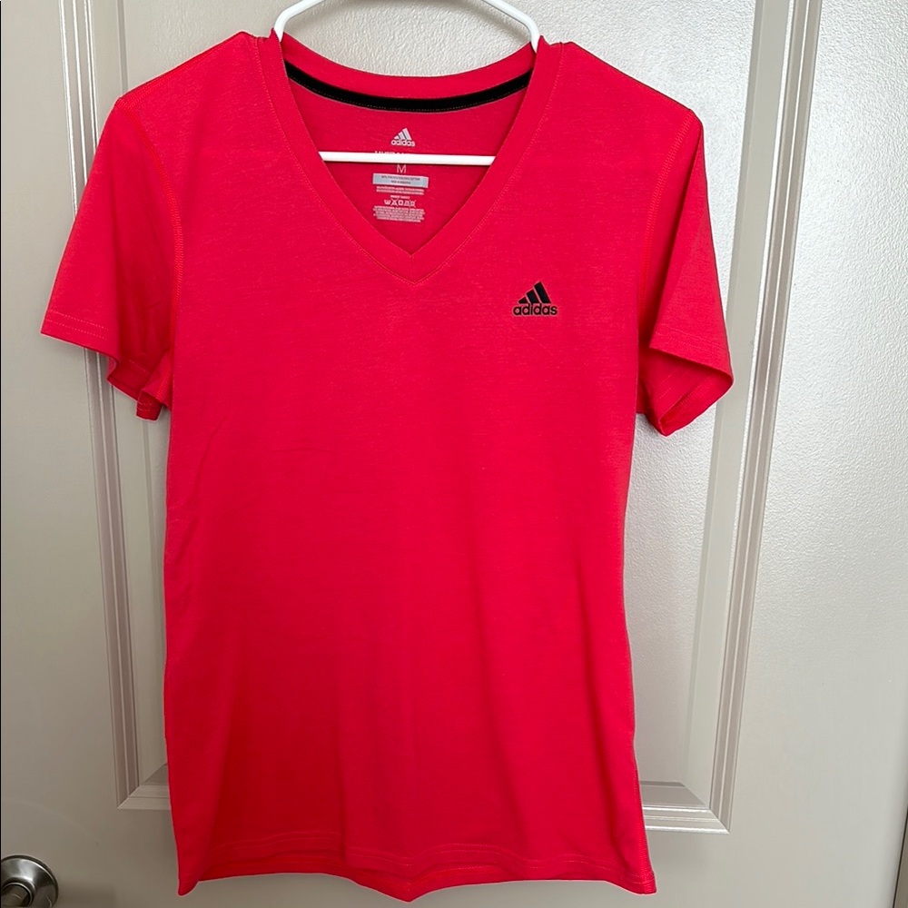 Adidas Hot Pink V-Neck Tee